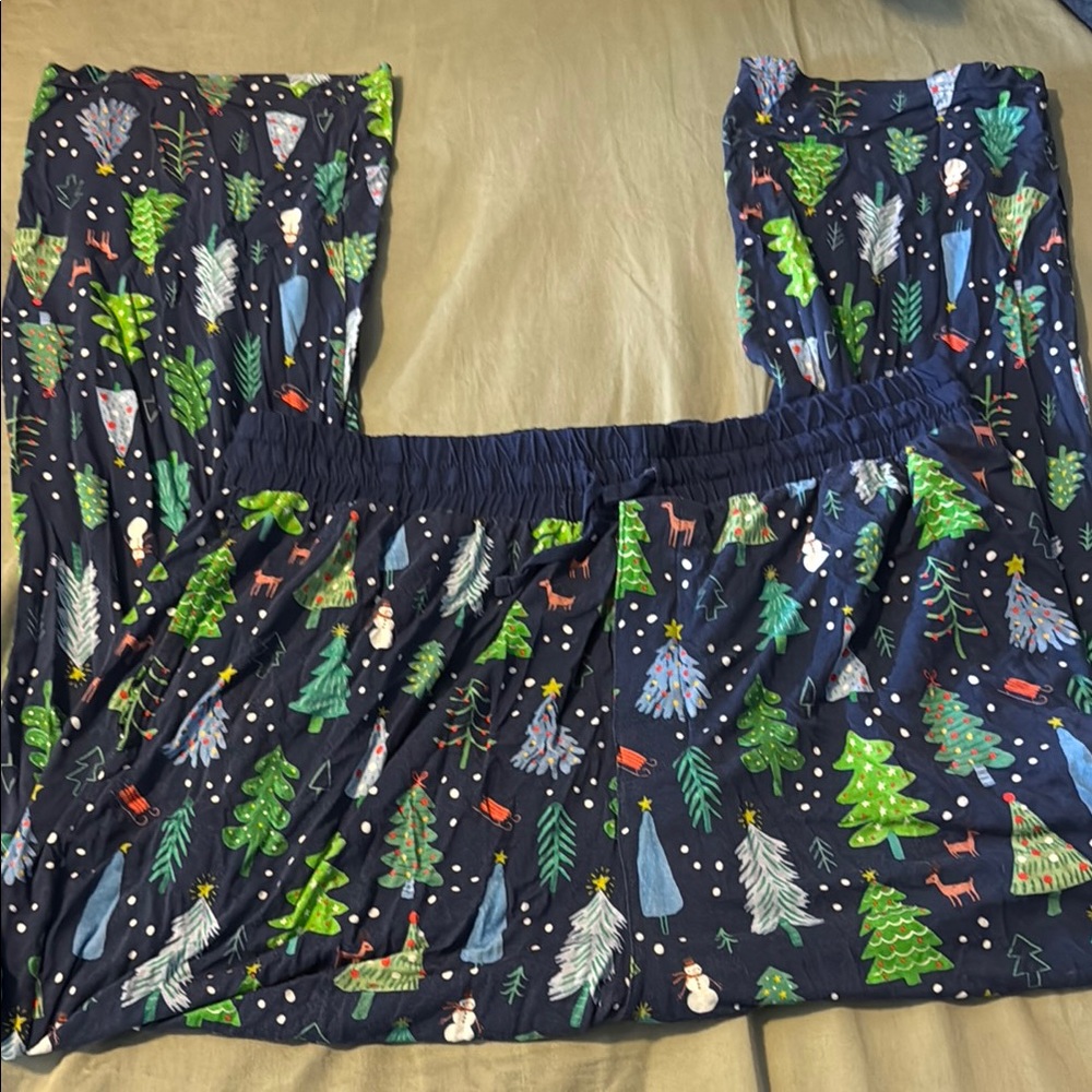 Little Sleepies Navy Blue Holiday Tree Print Men's Pajama Pants